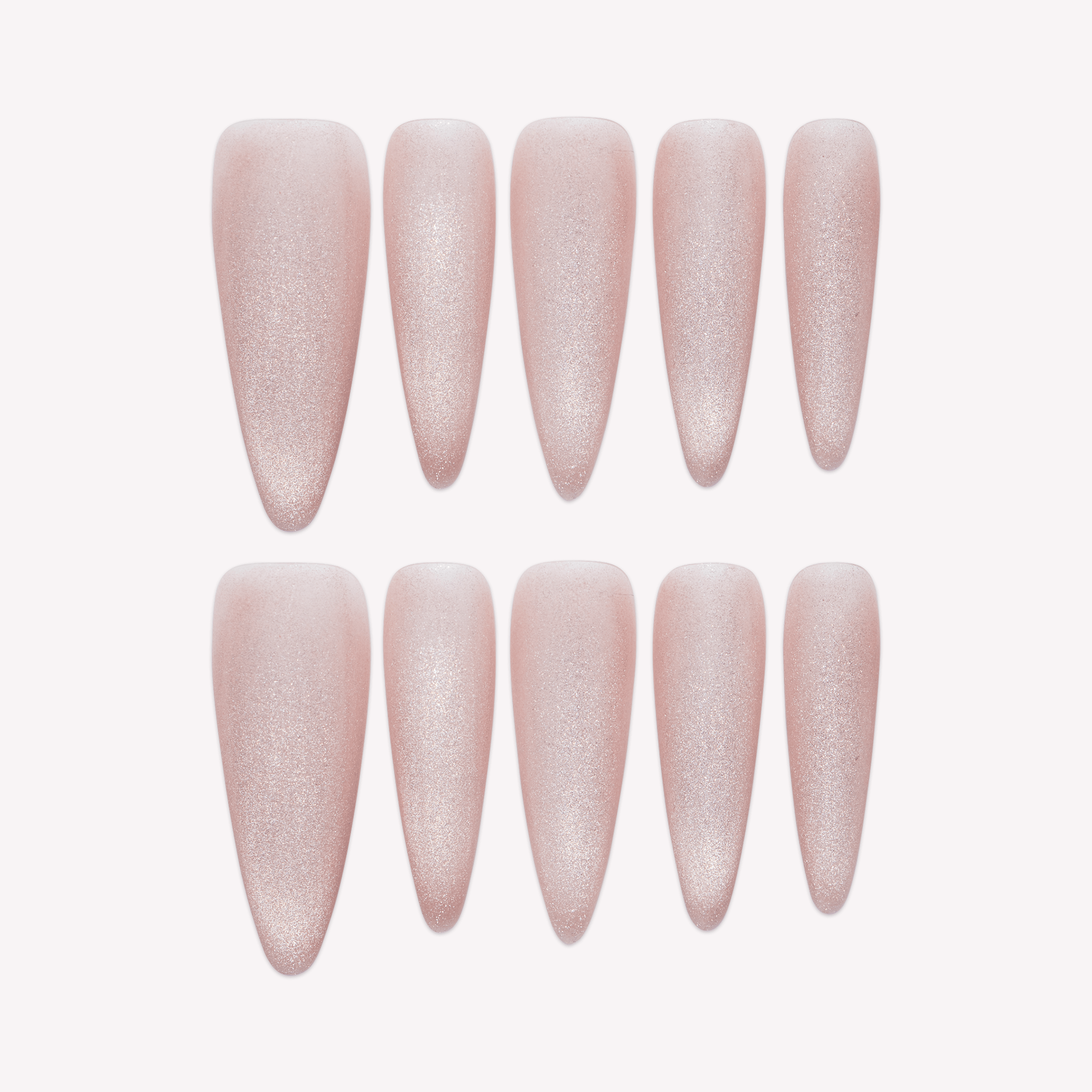 Blushveil pink cat eye press-on nails by Handora