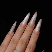Blushveil cat eye nail design – handmade press-on nails by Handora