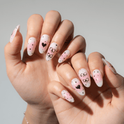 Bow Heart cute nail design – handmade press-on nails by Handora