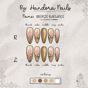 Bronze Radiance full press-on nail set – sizes XS–L by Handora