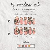 Bulldog Plaid full press-on nail set – sizes XS–L by Handora