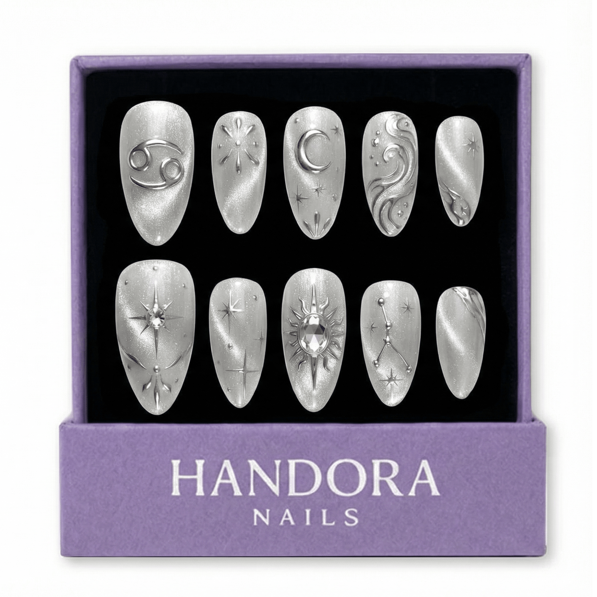 Cancer Dream cat eye press-on nails by Handora