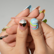 Candy Cloud oval press-on nails – design close-up by Handora