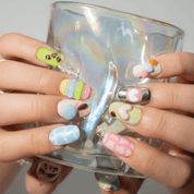 Candy Cloud press-on nails – hand-painted reusable gel set by Handora