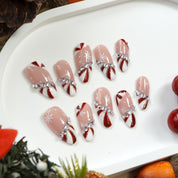 Candy Glam almond 3d press-on nails by Handora
