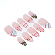 Candy Mix polka dot nail design – handmade press-on nails by Handora