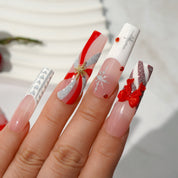 Candy Snow full press-on nail set – sizes XS–L by Handora