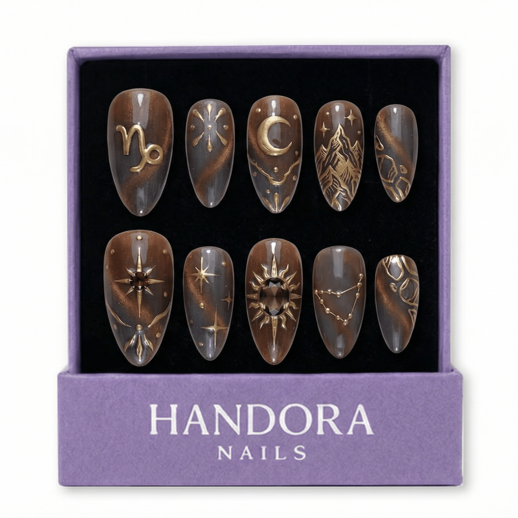 Capri Ambition cat eye press-on nails by Handora