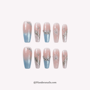 Celestial Blossom floral press-on nails by Handora