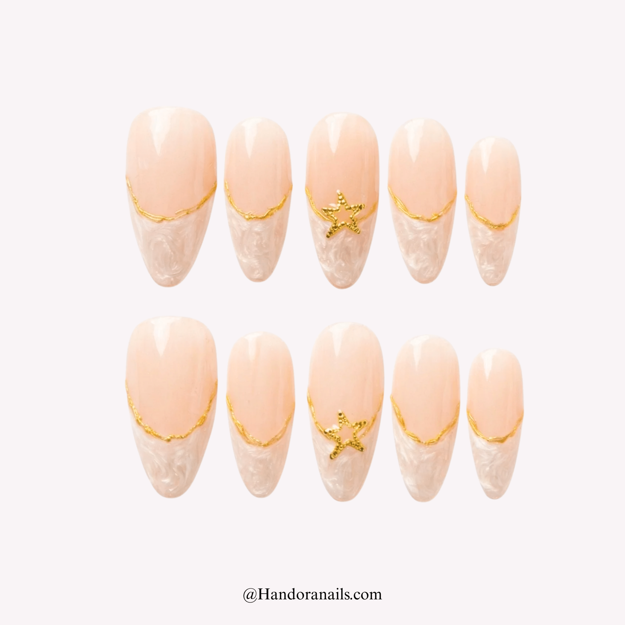 Celestial Marble press-on nails by Handora