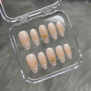 Celestial Marble press-on nails – hand-painted reusable gel set by Handora