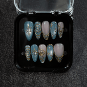 Celestial Swirl press-on nails – design close-up by Handora