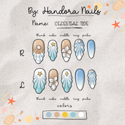 Celestial Tide full press-on nail set – sizes XS–L by Handora