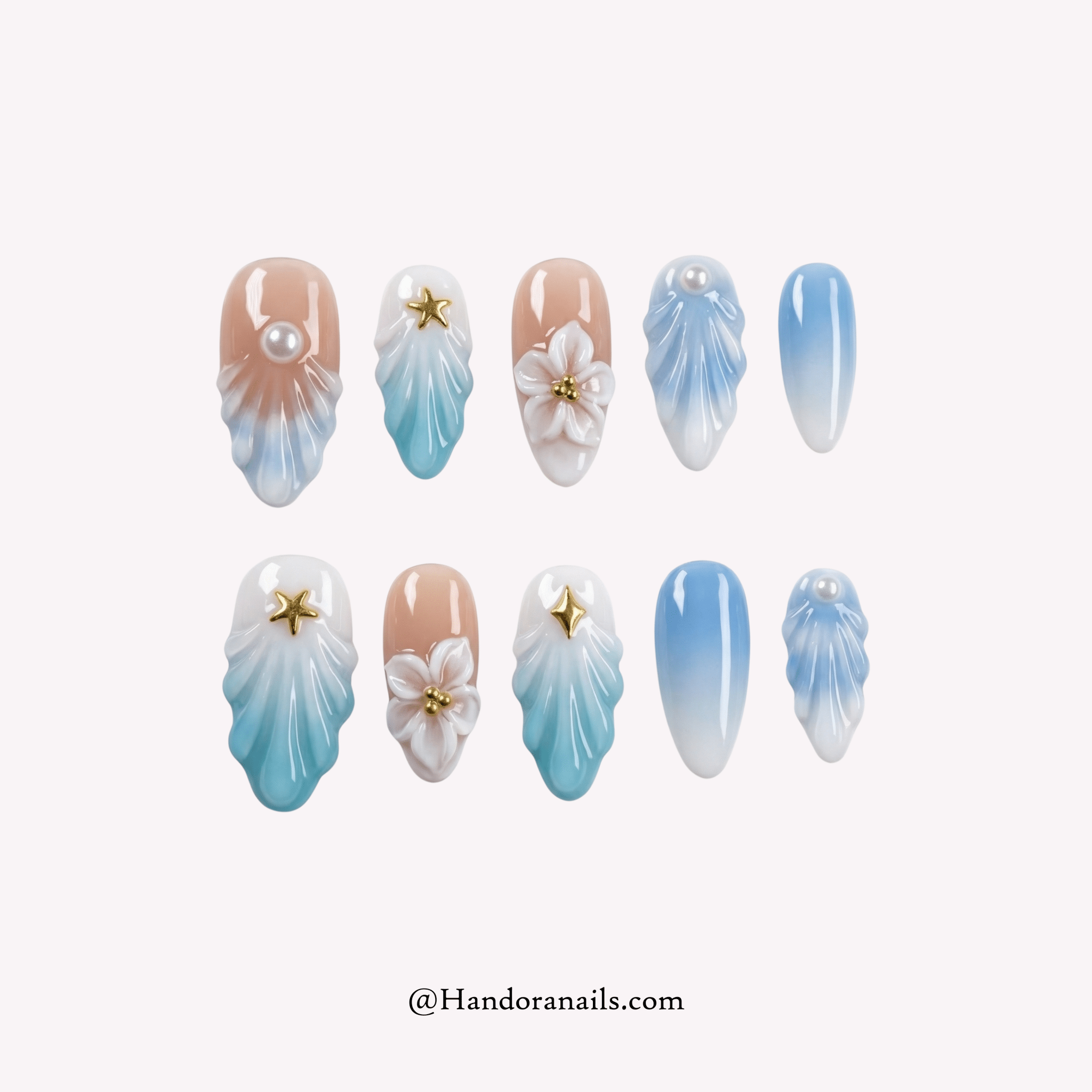 Celestial Tide 3d press-on nails by Handora
