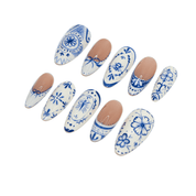 Ceramic Bloom salon-quality handmade press-on nails by Handora