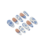 Ceramic Bloom full press-on nail set – sizes XS–L by Handora