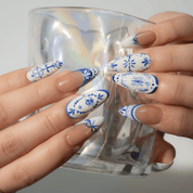 Ceramic Bloom press-on nails by Handora