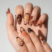 Cherry Bloom press-on nails – hand-painted reusable gel set by Handora