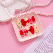 Cherry Coquette 3d nail design – handmade press-on nails by Handora