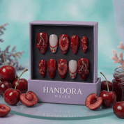 Cherry Crush full press-on nail set – sizes XS–L by Handora