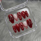 Cherry Crush red press-on nails by Handora
