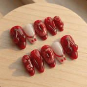 Cherry Crush salon-quality handmade press-on nails by Handora