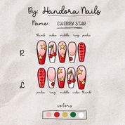 Cherry Star salon-quality handmade press-on nails by Handora