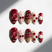 Cherry Sundae red press-on nails by Handora