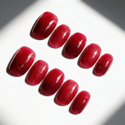 Cherry Velvet red press-on nails by Handora