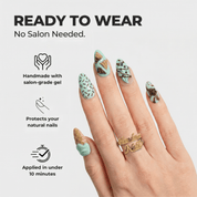 Choco Mint kawaii nail design – handmade press-on nails by Handora