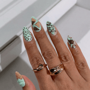 Choco Mint full press-on nail set – sizes XS–L by Handora