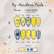 Citrus Berry salon-quality handmade press-on nails by Handora