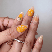 Citrus Drop nail design – handmade press-on nails by Handora