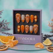 Citrus Glow press-on nails – design close-up by Handora