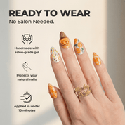 Citrus Sundae press-on nails – design close-up by Handora