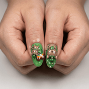 Clover Cat press-on nails – design close-up by Handora
