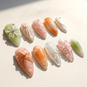 Coastal Charm full press-on nail set – sizes XS–L by Handora