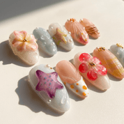 Coastal Wonders full press-on nail set – sizes XS–L by Handora