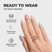 Coastal Wonders press-on nails – design close-up by Handora