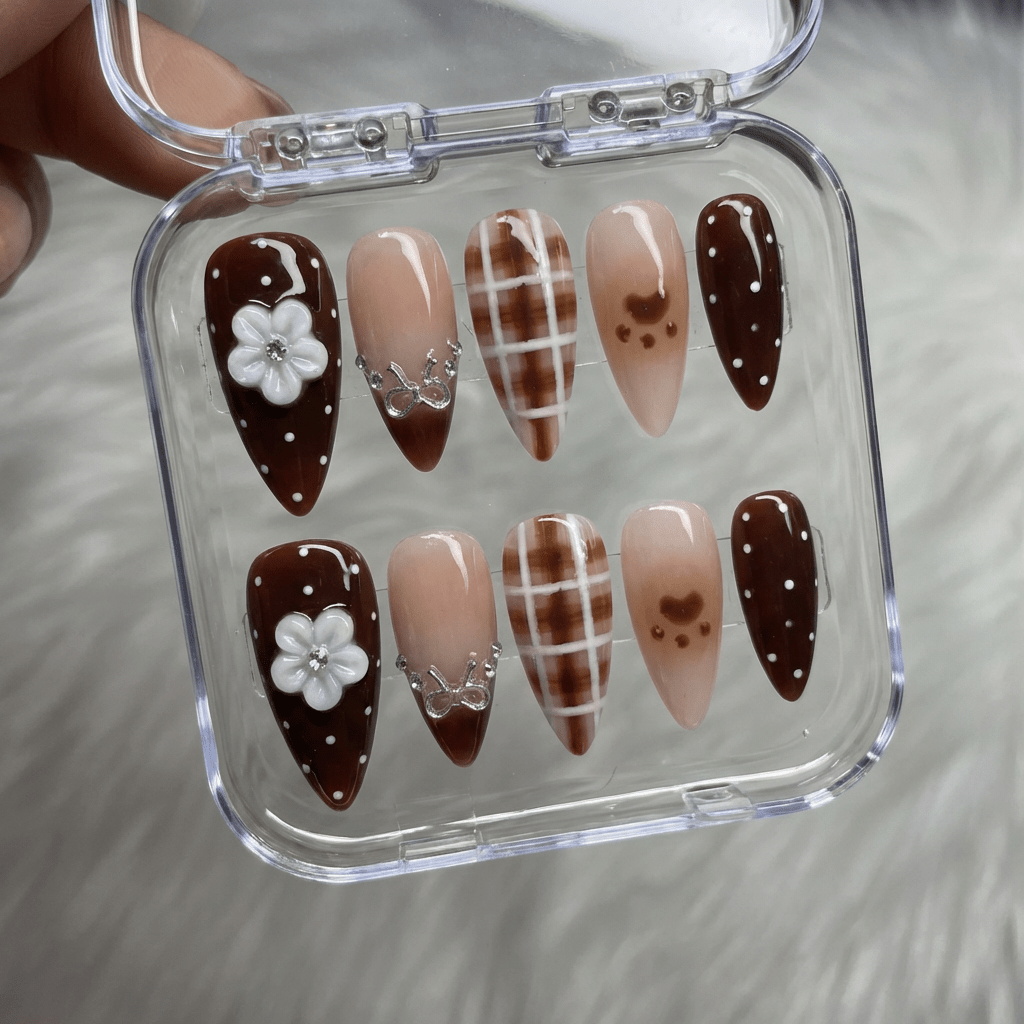 Cocoa Kawaii full press-on nail set – sizes XS–L by Handora