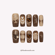Cocoa Kisses salon-quality handmade press-on nails by Handora