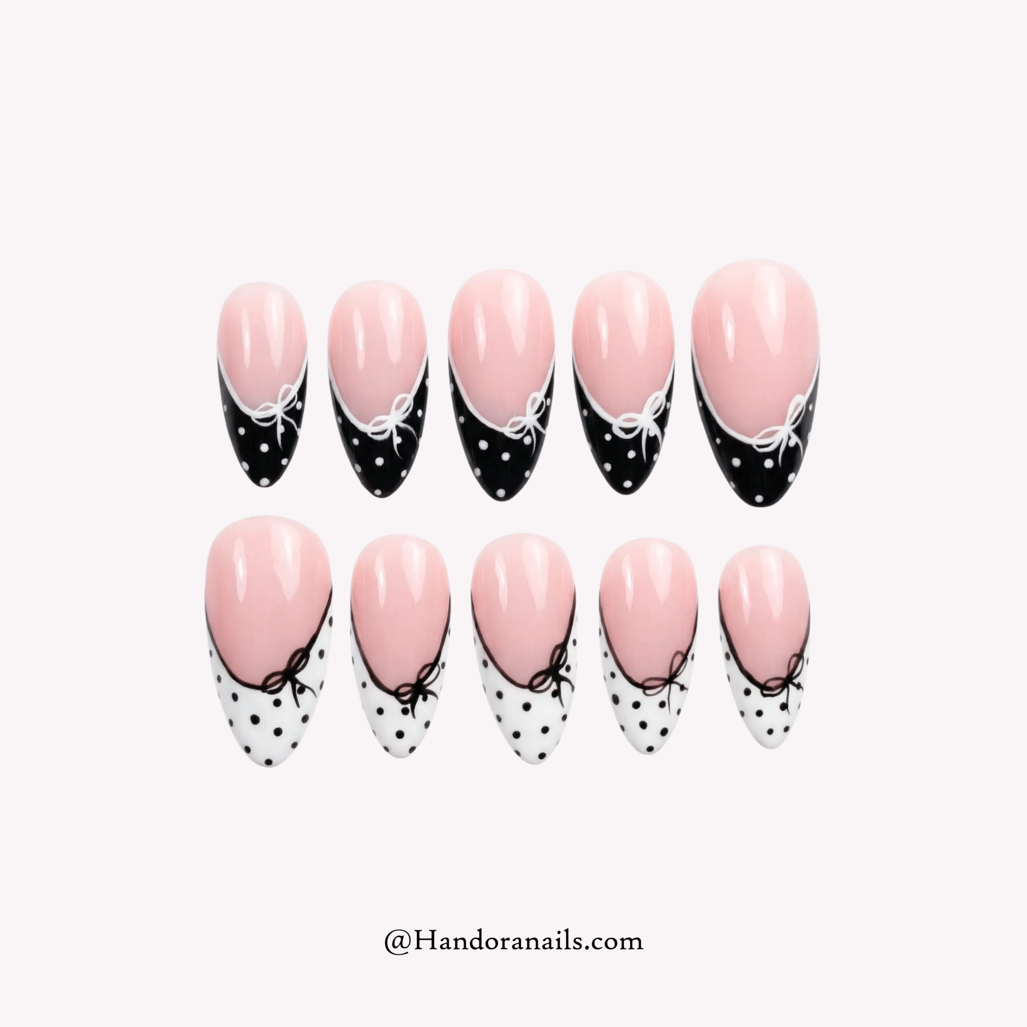 Coquette Bow press-on nails by Handora