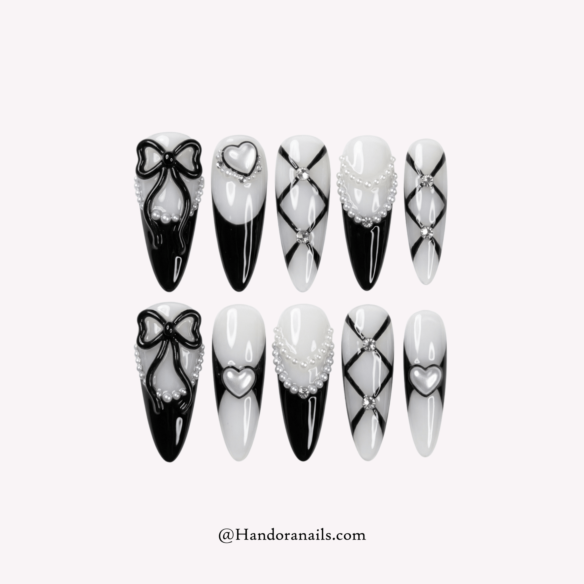 Coquette Bows 3d press-on nails by Handora
