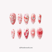 Coquette Kiss 3d press-on nails by Handora