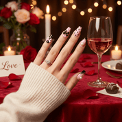Coquette Pearl press-on nails – hand-painted reusable gel set by Handora