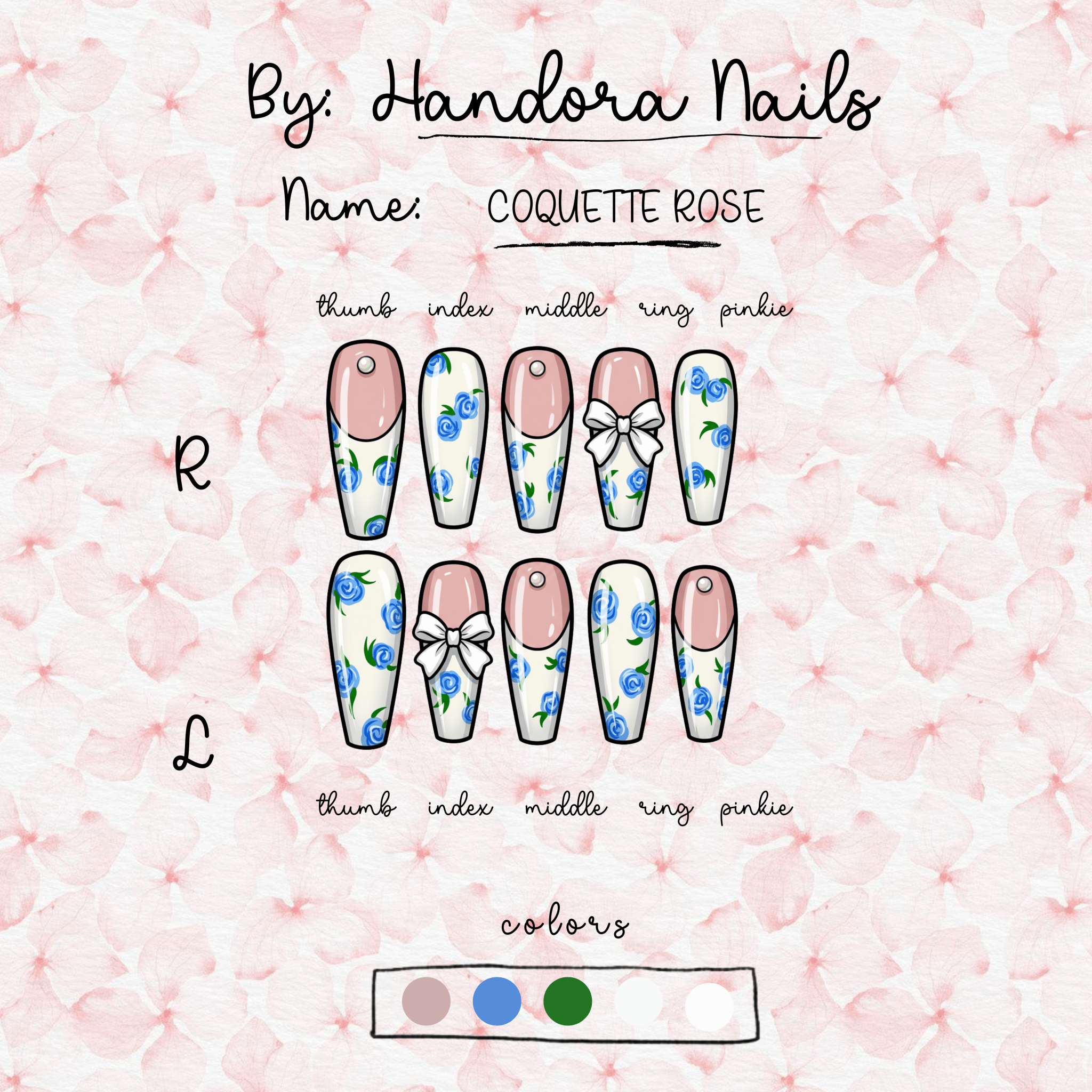 Coquette Rose - Handora Nails - flower nailssaleSpring