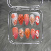 Coral Nectar full press-on nail set – sizes XS–L by Handora