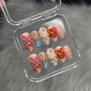 Coral Tide nail design – handmade press-on nails by Handora