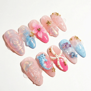 Coral Whispers press-on nails by Handora