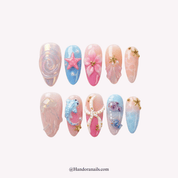 Coral Whispers press-on nails by Handora
